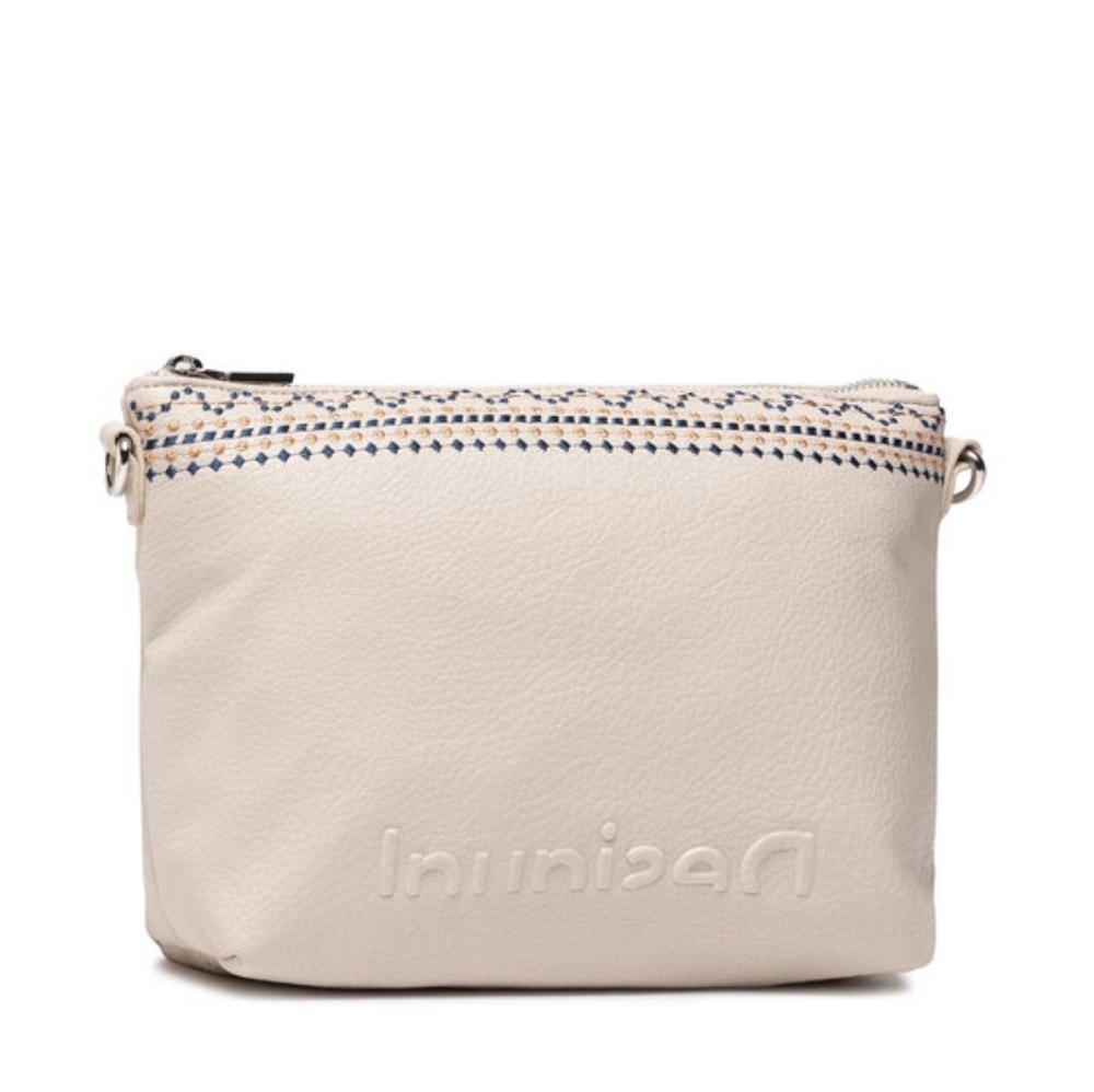 Desigual Cream Embroidered Crossbody Bag Boho‎ Festival Purse